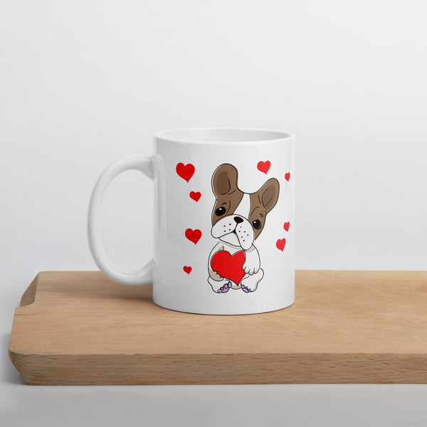 Swagger Tails Frenchie Love White glossy mug
