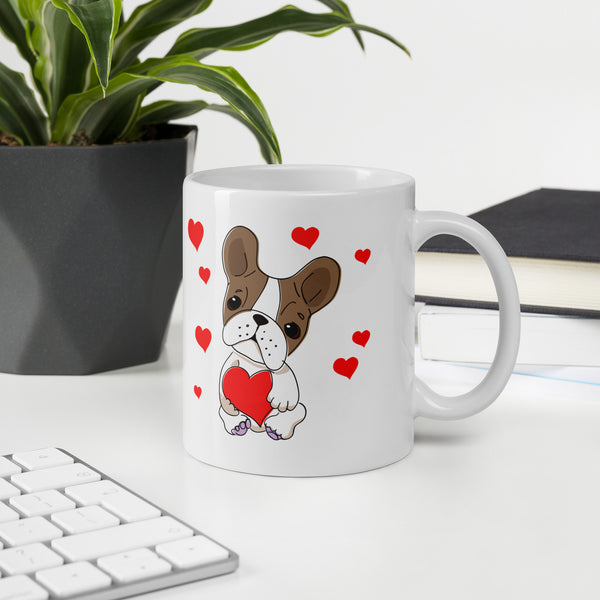 Swagger Tails Frenchie Love White glossy mug