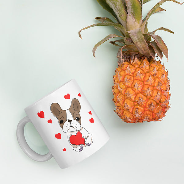 Swagger Tails Frenchie Love White glossy mug