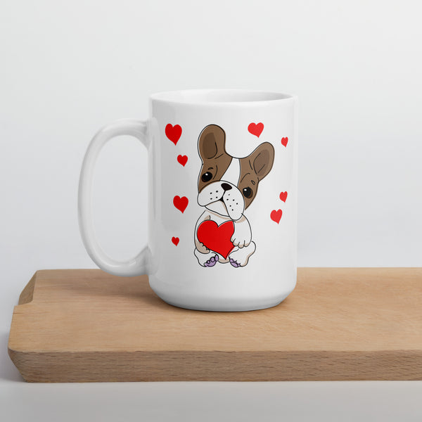 Swagger Tails Frenchie Love White glossy mug