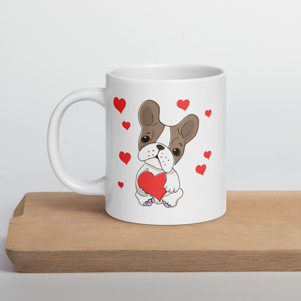 Swagger Tails Frenchie Love White glossy mug