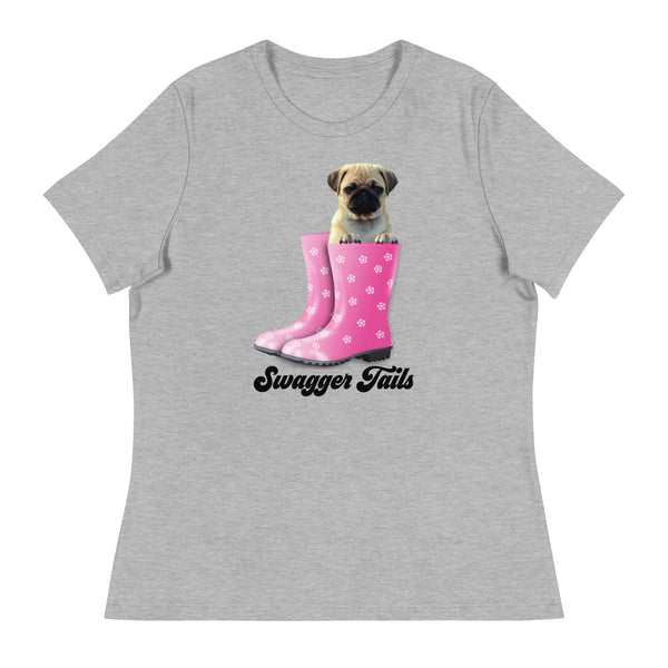 Swagger Tails Pug Women's Relaxed T-Shirt