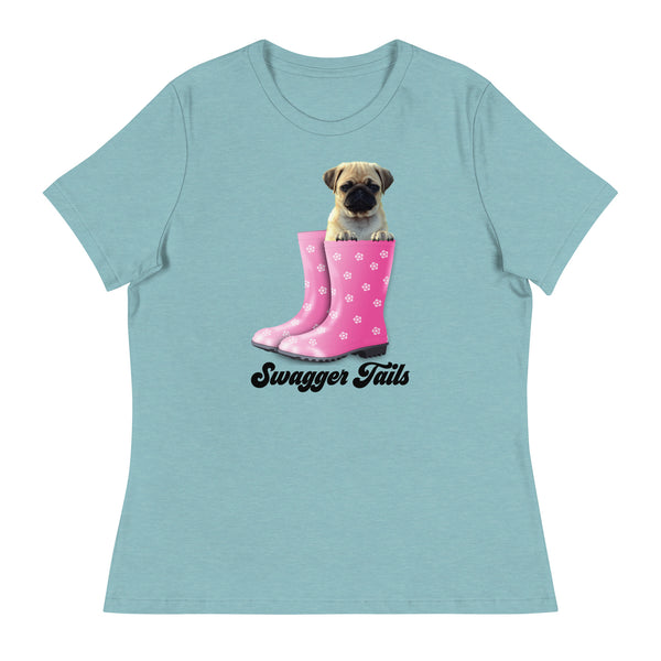 Swagger Tails Pug Women's Relaxed T-Shirt