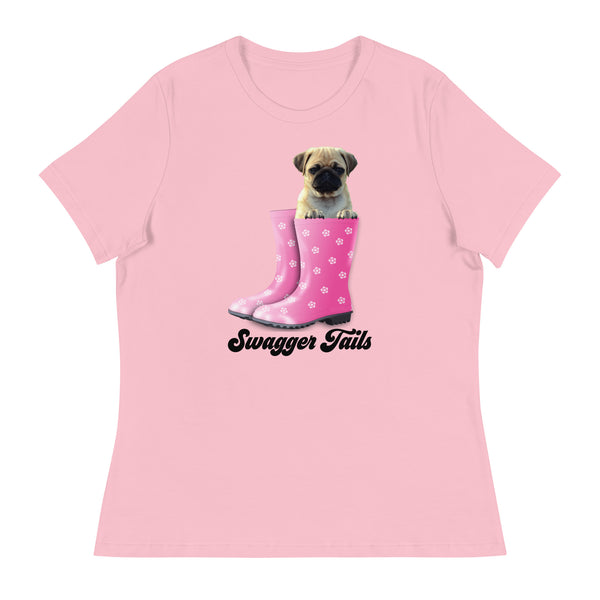 Swagger Tails Pug Women's Relaxed T-Shirt