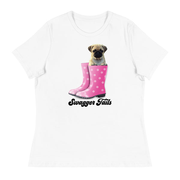 Swagger Tails Pug Women's Relaxed T-Shirt