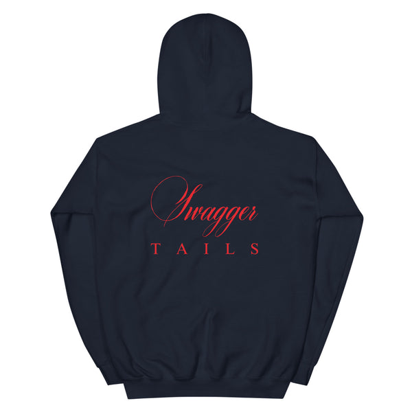 Swagger Tails Life! Pug In Red Backpack Unisex Hoodie