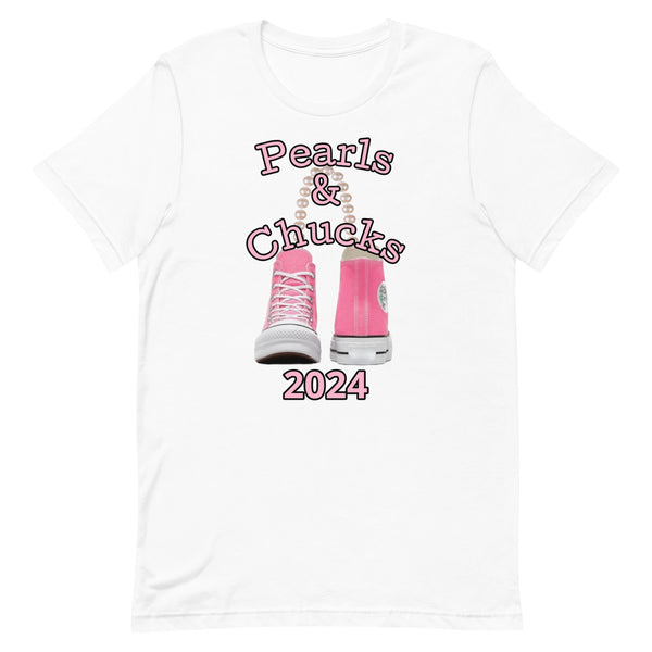 Pearls & Chucks T-Shirt ( Red, Prism Lilac, Blue and White)