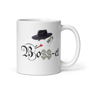 2 Boss-et Smoking Blk Fedora White glossy mug