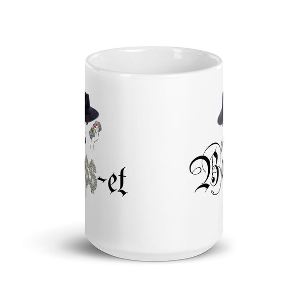 2 Boss-et Smoking Blk Fedora White glossy mug