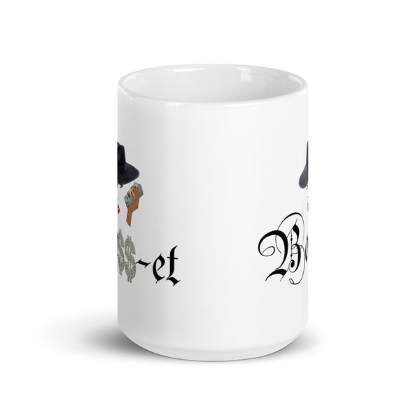 2 Boss-et Black Fedora Mug White Glossy Mug (Black Boss)