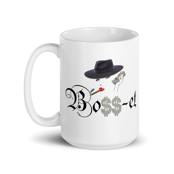 2 Boss-et Smoking Blk Fedora White glossy mug