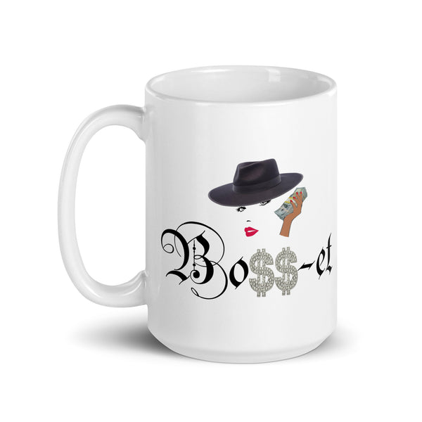 2 Boss-et Black Fedora Mug White Glossy Mug (Black Boss)