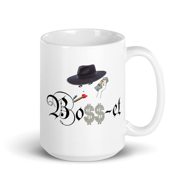 2 Boss-et Smoking Blk Fedora White glossy mug