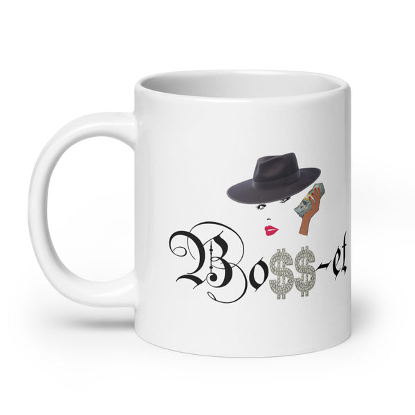 2 Boss-et Black Fedora Mug White Glossy Mug (Black Boss)