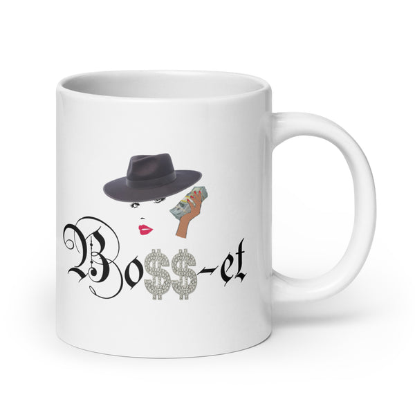 2 Boss-et Black Fedora Mug White Glossy Mug (Black Boss)