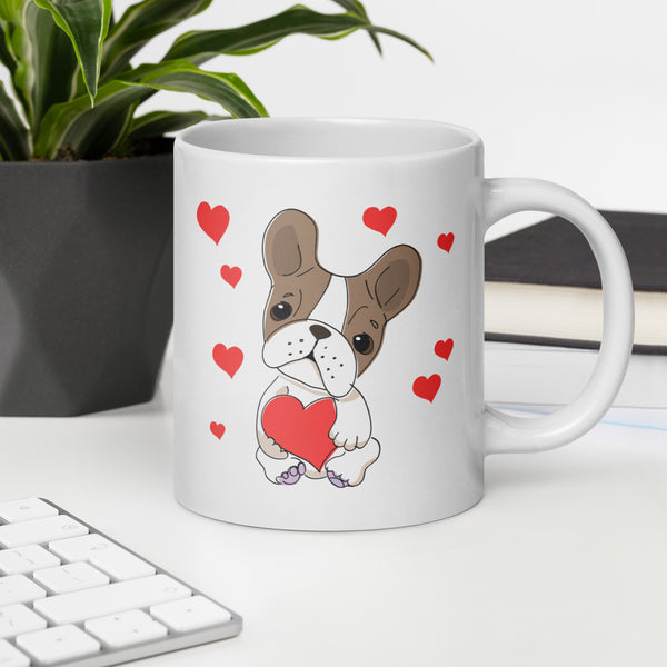 Swagger Tails Frenchie Love White glossy mug
