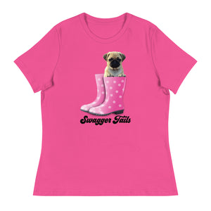 Swagger Tails Pug Women's Relaxed T-Shirt