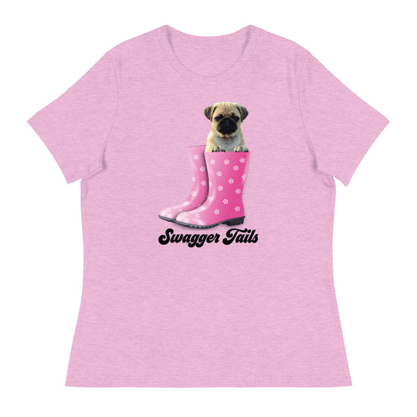 Swagger Tails Pug Women's Relaxed T-Shirt