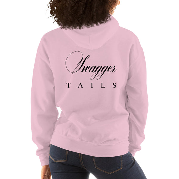 Swagger Tails Life Pug In A Black Bag Unisex Hoodie