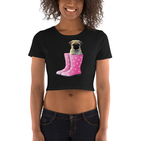 Swagger Tails Pug Women’s Crop Tee