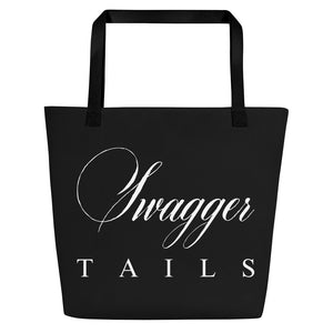 Swagger Tails Signature Black Back Beach Bag