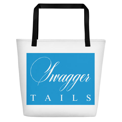 Swagger Tails Signature Beach Bag with Blue Background