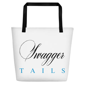 Swagger Tails Signature in Black and Blue Beach Bag