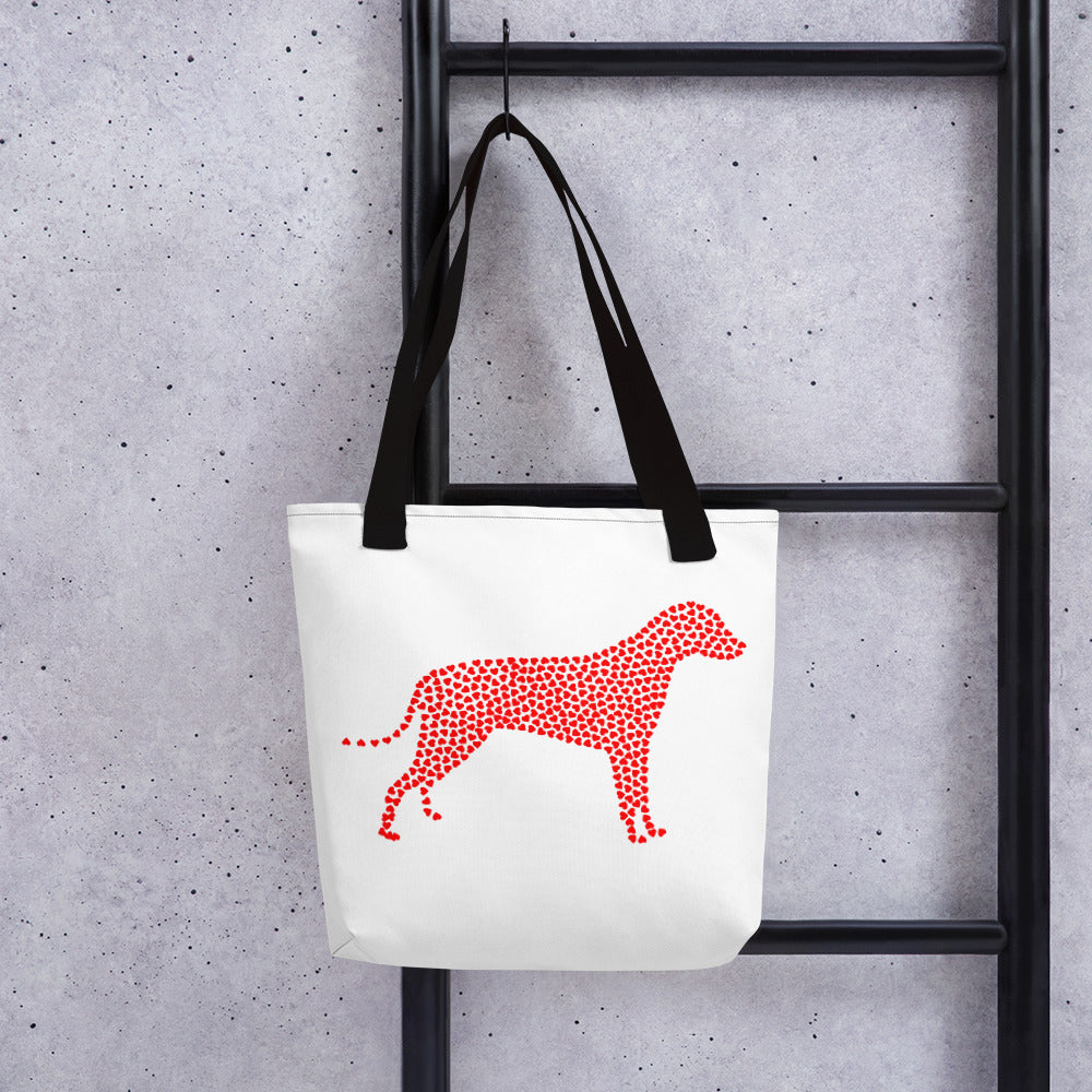 Swagger Tails Red Heart Dog Tote bag
