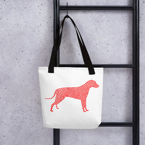 Swagger Tails Red Heart Dog Tote bag