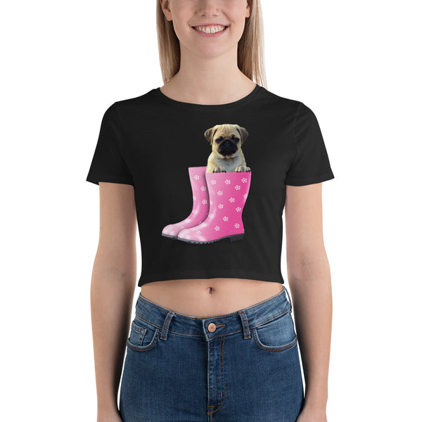 Swagger Tails Pug Women’s Crop Tee