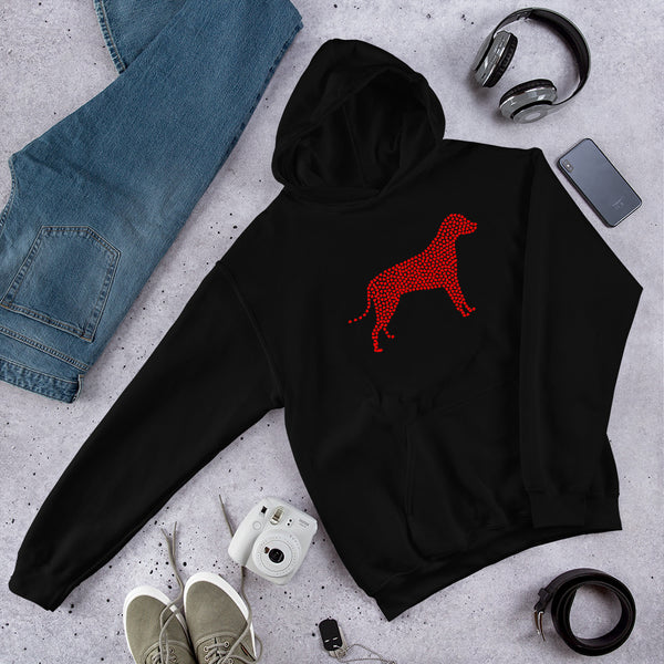 Swagger Tails Red Dog Heart Unisex Hoodie