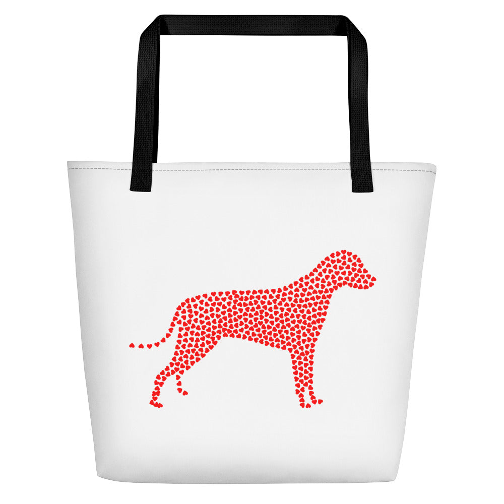 Swagger Tails Red Heart Dog Beach Bag